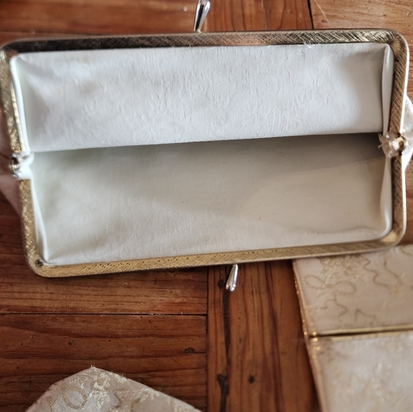 Vintage 3 Piece Gold Foil Travel Clutch Set - Picture 9 of 14